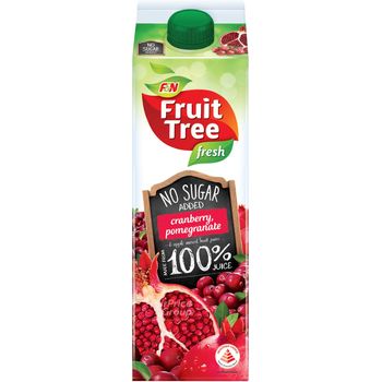 F&N Fruit Tree Fresh No Sugar Added Juice Cranberrypomegranate 1L