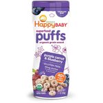 Happy Family Organics - Baby Superfood Puffs, Purple Carrot & Blueberry Puffs (2.1oz)