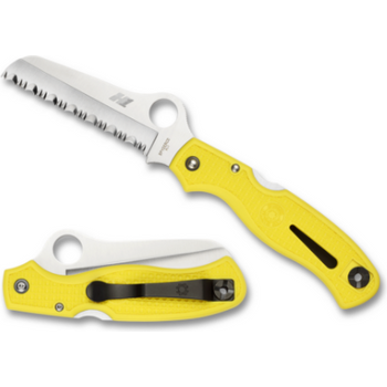 Spyderco Atlantic Salt Folding Knife Yellow FRN