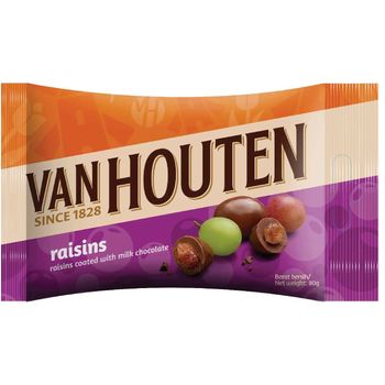 Van Houten Milk Chocolate Raisins 80g