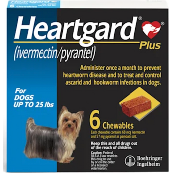 Heartgard Plus Chewables for Dogs Up to 25 lbs, 6 Month Supply