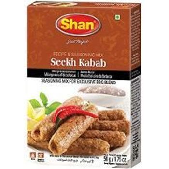 Shan Seekh Kabab Recipe And Seasoning Mix 176oz 50g Spice Powder For Exclusive Traditional Bbq Blends Suitable For Vegetarians Airtight Bag In A Box