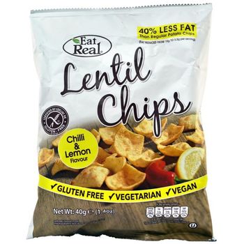 Eat Real Lentil Chips Chilli & Lemon Flavour 40g