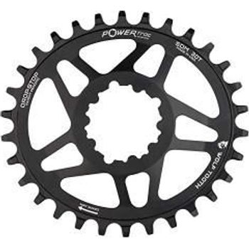 Wolf Tooth DM Sram Drop-Stop A Oval Ring Fits Sram GXP/BB30 Long Spindles 30 Tooth Black GXP Direct Mount
