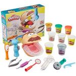 Hasbro Play-Doh Drill'n Fill Dentist Toy for Kids 3 Years and Up with Cavity and Metallic Colored Modeling Compound 10 Tools 8 Total Cans 2 Ounces Each Non-Toxic Assorted Colors