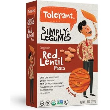 Tolerant Organic Red Lentil Pasta Simply Legumes Penne 225g