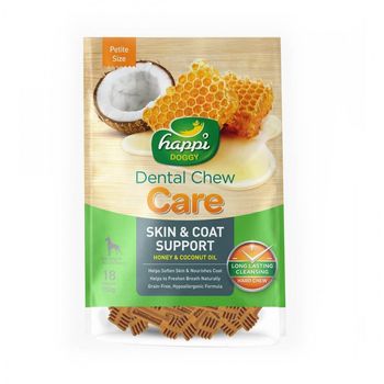 Happi Doggy Dental Chew Care Skin And Coat Support Petite 150g