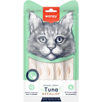 Wanpy Creamy Lickable Treats Tuna And Scallop For Cat 70g