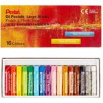 Pentel Oil Pastel Large Sticks GHT-16 Colours Set