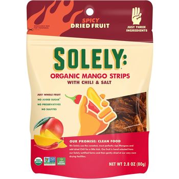 Soley Organics Dried Mango Strips with Chili And Salt 80g