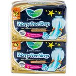 Laurier Safety Comfort Gathers Night Pads 40cm 2 x 8 Per Pack