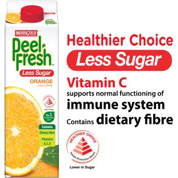 Marigold Peel Fresh Juice Orange Less Sugar 1L