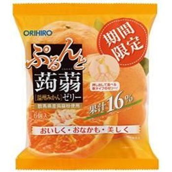 Orihiro Plan Du Puru Do And Konjac Jelly Pouch Mandarin 20gx6 Pieces 6 Bags
