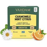 Vahdam Organic Chamomile Tea With Mint Citrus 15 Pyramid Tea Bags