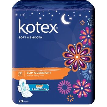 Kotex Soft Smooth Overnight Wing 28Cm 20 Sachet