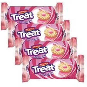 Britannia Treat Buzzy Strawberry Biscuits Sandwich 120g