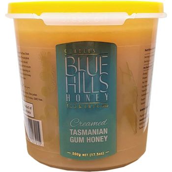 Blue Hills Creamed Tasmanian Gum Raw Honey 500g