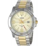 Casio Mtp-vd01sg-9bv Men's Enticer Two Tone Stainless Steel Gold Dial Casual Analog Sporty Watch