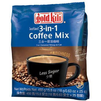 Gold Kili 3 in 1 Coffee Mix Less Sugar 25pcs 18g