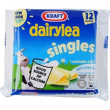 Kraft Singles Hi Calcium 60% Less Fat Cheese Slices 12 Slices 250g