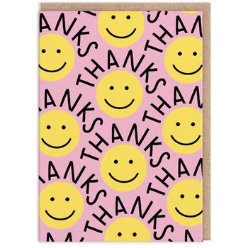 Ohh Deer Thanks Smiley Face Greeting Card