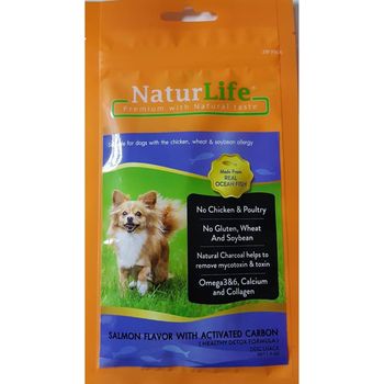 NaturLife Dog Treat Salmon Flavor with Activated Crabon 65g