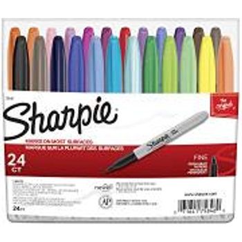Sharpie 75846 Permanent Markers Fine Point Assorted Colours 24-count