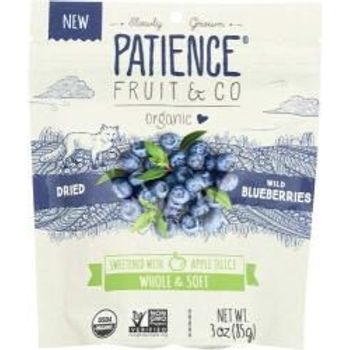 Patience Fruit Co Blueberries Wild Dried Organic 3oz Pack Of 4