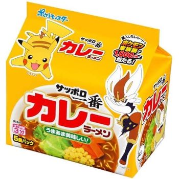 Sapporo Ichiban Curry Ramen 5 Pack Pokemon Package 6pcs 475g