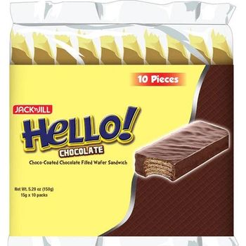 Jack’n Jill Hello Choco Coated Chocolate Filled Wafer 10pcs 15g