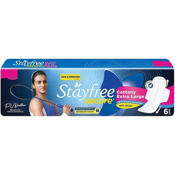 Stayfree Sanitary Pads Secure Extra Large With Wings 6pcs