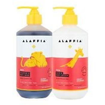 Alaffia Shampoo Body Wash Babies Kids Coconut Strawberry 500ml