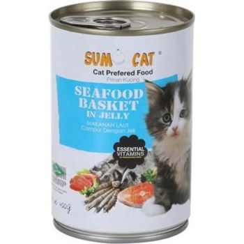 Sumo Cat Canned Food Seafood Basket In Jelly 400g