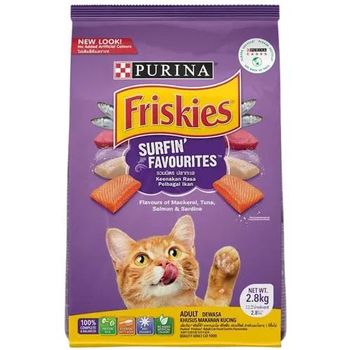 Purina Friskies Dry Cat Food Surfin Favourites For Adults 2.8kg