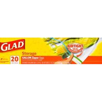 Glad Food Storage Zipper Bags 1 Gal 20 Ct