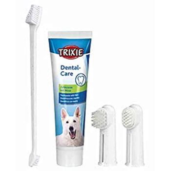 Trixie Dental Care Set of 4 for Dogs for All Round Care of Dog Teeth Without Electricity 160g