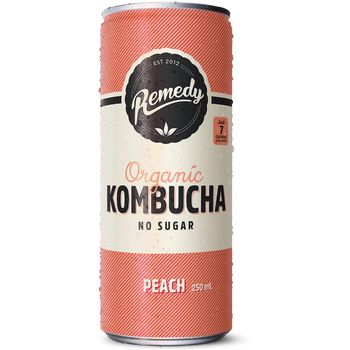 Remedy Organic Kombucha Peach 250ml