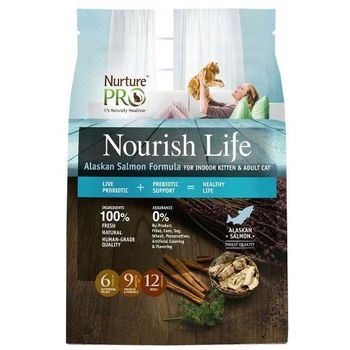 Nurture Pro Cat Dry Food Nourish Life Alaskan Salmon Formula For Indoor Kitten And Adult Cat 4lb