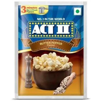 Act II Instant Popcorn Butter Pepper Flavour Snacks 70g
