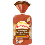 Sunshine Extra Fine Wholemeal Burger Buns 220g