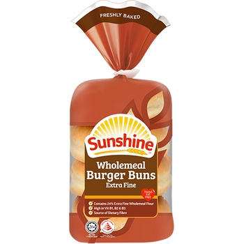 Sunshine Extra Fine Wholemeal Burger Buns 220g