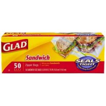Glad Sandwich Zipper Bags 50 Count pack Of 12