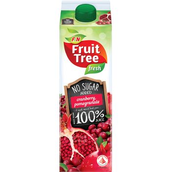F&N Fruit Tree Fresh No Sugar Added Juice Cranberrypomegranate 1L