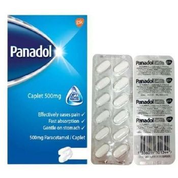 Panadol Caplet Optizorb Formulation 12 Tablets Per Strip 500mg
