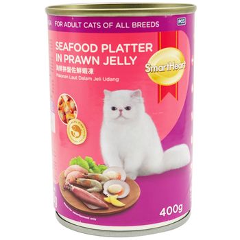 Smart Heart Cat Food Seafood Platter In Prawn Jelly 400g / Makanan Kucing