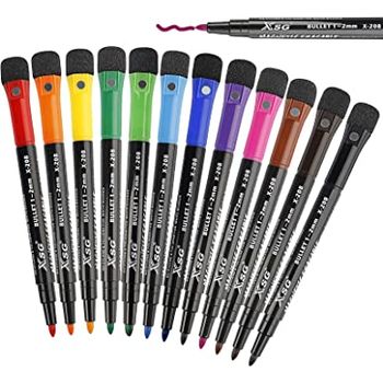 Magnetic Dry Erase Markers 12 Colors Whiteboard