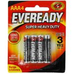 Eveready Zinc Batteries Super Heavy Duty Aaa Pack Of 4