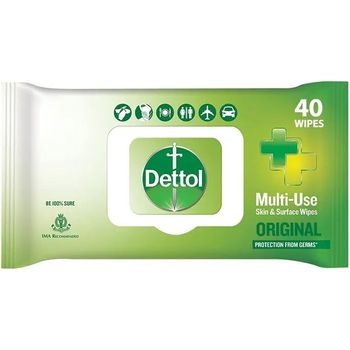 Dettol Multi-Use Skin And Surface Wipes Original Sanitizers 40 Wipes