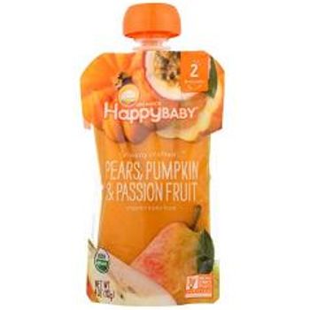 Happy Baby Organic Baby Food Stage 2, Pears Pumpkin & Passion Fruit, 4 Oz