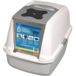 Cat It Hooded Cat Litter Pan Grey And White